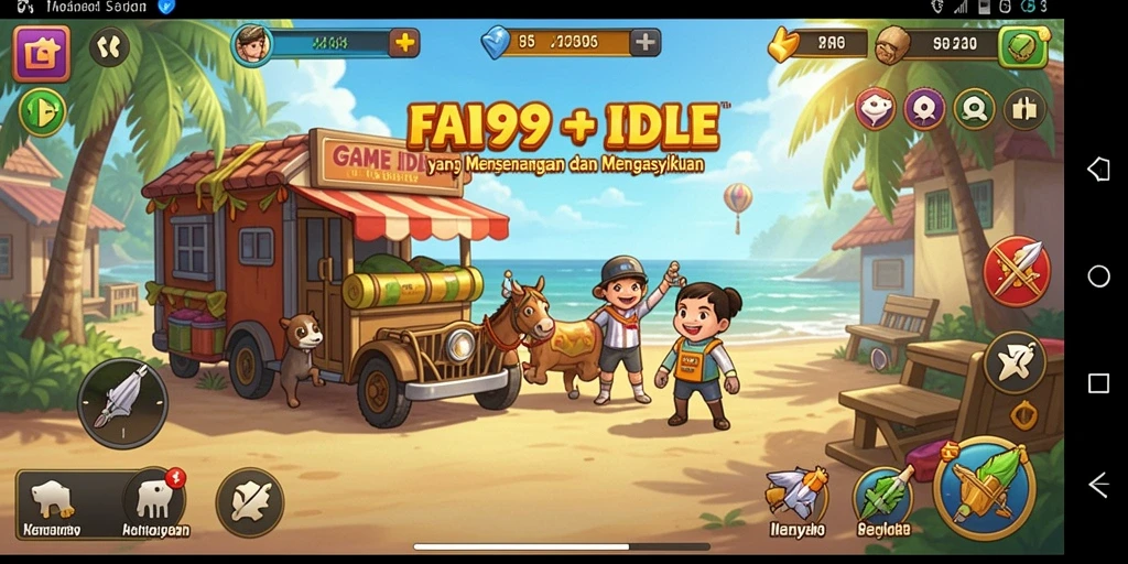 Screenshot FA99 menampilkan gameplay Idle yang menarik dan penuh warna.