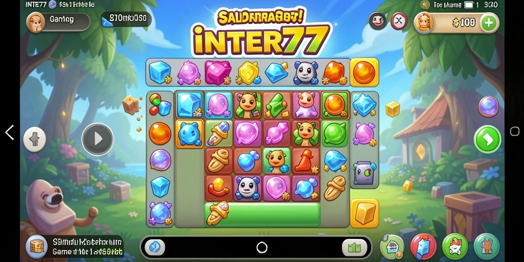 Tampilan menarik dari gameplay INTER77 yang penuh warna.