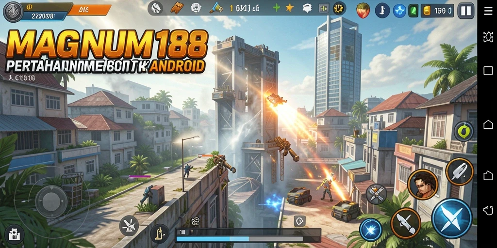 Tampilan gameplay MAGNUM188 yang mendebarkan dalam Tower Defense.