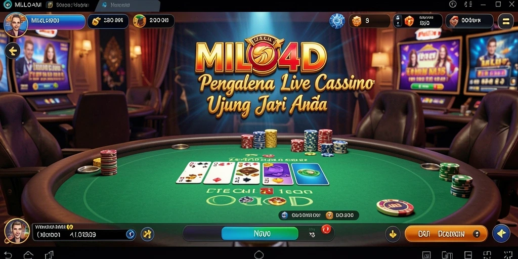 Tangkapan layar gameplay <strong>MILO4D</strong> menampilkan dealer langsung dalam aksi di permainan kasino.