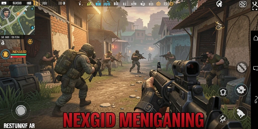 Screenshot NEXGID menampilkan aksi menegangkan dalam gameplay TPS.