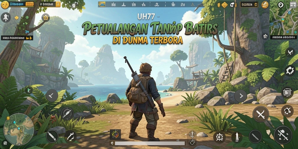 Tampilan gameplay UH77 yang menarik di dunia terbuka.