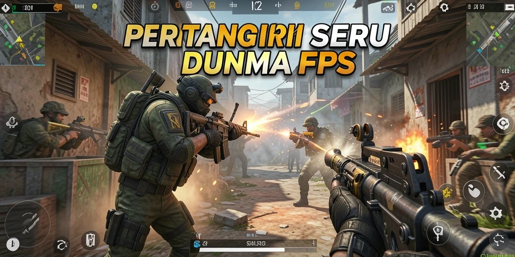 Screenshot gameplay V21 yang menunjukkan aksi tembak-menembak intens.
