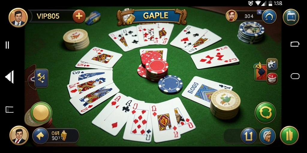 Screenshot gameplay VIP805 menampilkan pengalaman Gaple yang seru.