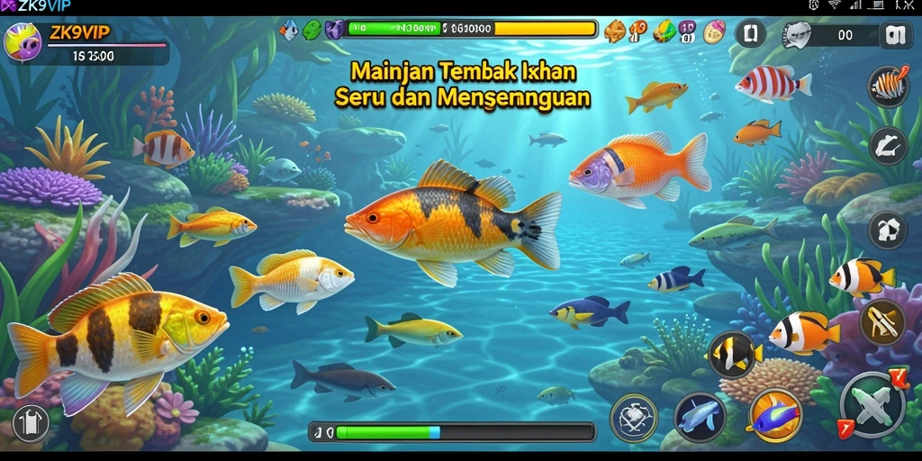 Tampilan gameplay <strong>ZK9VIP</strong> yang menarik saat menembak ikan.